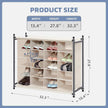STORAGE MANIAC Stackable Shoe Cubby Organizer, Free Standing Shoe Cube Rack for Entryway, Bedroom, Apartment, Closet, 20-Cube Beige