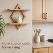 Floating Shelves for Wall,Decorative Wall Shelf,2 Tier Hanging Shelf for Plants Storage Display Holder,Indoor Decor for Living Room Home Office Bathroom Bedroom,Solid Wood,Diamond Shaped,2 Pack