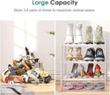 Small Shoe Rack for Entryway, White Shoe Organizer for Closet, Bamboo Wood Standing Shoe Shelf for Indoor Outdoor (White, 3-Tier_Samll)