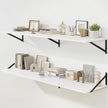 Fun Memories Floating Shelves for Wall, 12 Inch Deep Floating Shelves Set of 2, 55W x 12D Large Wall Shelf with Sturdy Metal Brackets for Living Room, Bathroom, Bedroom and Kitchen, White