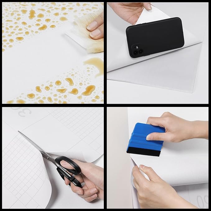White Contact Paper Solid White Peel and Stick Wallpaper 17.3