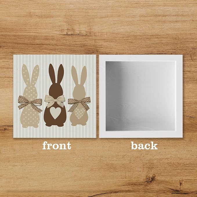 Easter Decor Indoor Easter Party Decorations Farmhouse Easter Peeps Bunny Rabbit Egg Sign for Home Room Badroom Bathroom Table Mantle Office Dessk Decor