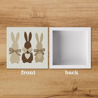 Easter Decor Indoor Easter Party Decorations Farmhouse Easter Peeps Bunny Rabbit Egg Sign for Home Room Badroom Bathroom Table Mantle Office Dessk Decor