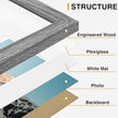 Vittanly 10 Pack Picture Frames Collage Wall Decor, Gallery Wall Frame Set for Wall or Tabletop Display, Engineered Wood and Shatter-resistant Plexiglass, Multi Sizes with 8x10, 5x7, 4x6 Frames, Grey