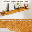 Floating Shelves for Wall Rustic Farmhouse 36 Inch Floating Shelf Bathroom Wooden Shelves for Wall Mounted Live Edge Pine Shelf with Unique Natural Grain for Bedroom Kitchen (Honey Walnut)