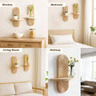 2 Pack Boho Shelf Wall Decor - Handmade Solid Wood Floating Shelves Rainbow Arch Trinket Storage Rack Wall Decor for Bedroom Living Room Nursery Bathroom