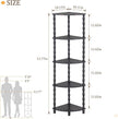 MaxSmeo Corner Shelf, 5-Tier Corner Bookshelf, Stylish Corner Storage Display Shelves for Bedroom, Bathroom, Kitchen, Living Room (Charcoal Gray)