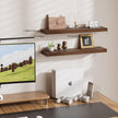 Floating Shelves for Wall, Bathroom Shelves Over Toilet, Wall Shelves & Book Shelf for Room, Hanging Shelf, Modern Wooden Mounted Floating Shelves, 24x7x1.5 in (Walnut-Like, Set of 2)