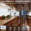 16inch Under Cabinet Lighting, 4 Pack Rechargeable Motion Sensor Light Indoor, Wireless Dimmable Magnetic Closet Lights, 68 LED Under Counter Lights for Kitchen, Wardrobe, Stairs, White Light