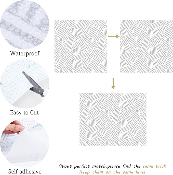 Timeet Modern Geometric Peel and Stick Wallpaper 17.3