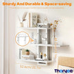 Floating Shelves for Wall Decor, 3 Tier Wall Mounted Storage Shelves, Bathroom Shelves, Decorative Hanging Storage Shelf for Living Room, Bedroom, Kitchen (White, 3 Tier)