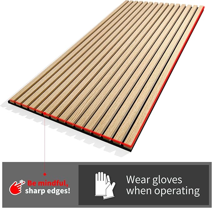 Art3d 6-Piece Wood Slat Acoustic Panels for Stylish Decor and Noise Reduction, 3D Textured Panel for Ceiling and Wall, Walnut