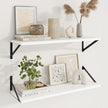 Axeman 30 Inch Floating Shelves | 10 Inch Deep White Wall Shelves Set of 2 | 30