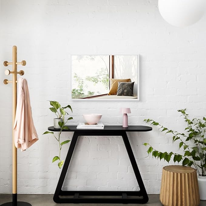 AAZZKANG Wall Mirror Large Rectangular White Mirrors with Metal Frame for Farmhouse Bathroom Bedroom Living Room Entryway Hanging Vertically or Horizontally 20