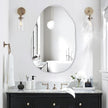 CULER Irregular Bathroom Wall Mirror,24 x 36 Inch Asymmetrical Frameless Vanity Modern Tempered Glass Mirror for Bedroom,Living Room,Entryway