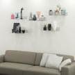 15 Inches Clear Acrylic Shelves, Wall Mounted Shelves for Bedroom, Wall Display Shelves for Collectibles, Funko Pop, Speaker, Plants, Space Saver, Wide Application, 4 Pack