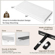 RICHFOCUS 24Inch Floating Shelves for Wall 2 Pack Shelves for Bedroom|Kitchen|Bathroom Wall Mounted Rustic Wood Floating Shelf with Invisible Brackets for Books|Storage|Decor, White