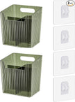 Set Of 2 Storage Organizer Bins Wall Mounted Shower Caddy, Bathroom shelves Stackable Clear Plastic Toothbrush Holder Adhesive Hanging Bin for Bathroom, Kitchen, Cabinet, Shower BPA Free Small (Green)