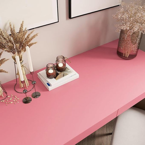 Livelynine Bright Pink Wallpaper Peel and Stick Matte Pink Contact Paper Waterproof Self Adhesive Wallpaper for Bedroom Girls Room Coral Vinyl Wrap for Cabinets Desk Classroom 15.8x78.8 Neon Cherry