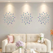 ZEXUIRU 3 Pack Silver Sunburst Wall Decor – Metal Crystal Wall Art with Sparkling Rhinestones, 14’’/18 Inch Starburst Wall Hanging Set for Living Room Bedroom Bathroom – Modern Bling Home Decorations
