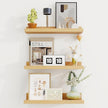Axeman Picture Ledge Shelf | 16 Inch Oak Floating Shelves Set of 3 | Rustic Wood Wall Shelves with Lip | 16