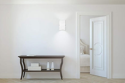 EGLO Troy 1-Light Wall Sconce Bathroom Modern Dimmable LED Mirror Vanity Light Fixture, Milk Clear