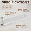 Dreamland 40 Inch Long Floating Shelves in White,9.3 Inch Deep Floating Shelf for Wall,Large Display & Storage Shelf, Wall Shelf for Bathroom Bedroom Living Room Kitchen Office，Set of 2