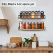 TJ.MOREE 2 Pack Spice Rack Wall Mount Rustic Style Hanging Spice Organizer for Wall, Kitchen Spice Storage