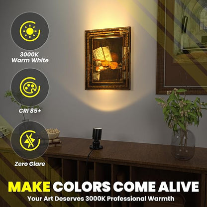 Mini LED Spotlight Plug in, 2-in-1 Indoor Small Spot Lights for Paired Display Art Model, Wired Accent Uplights for Plant Picture (Warm White)