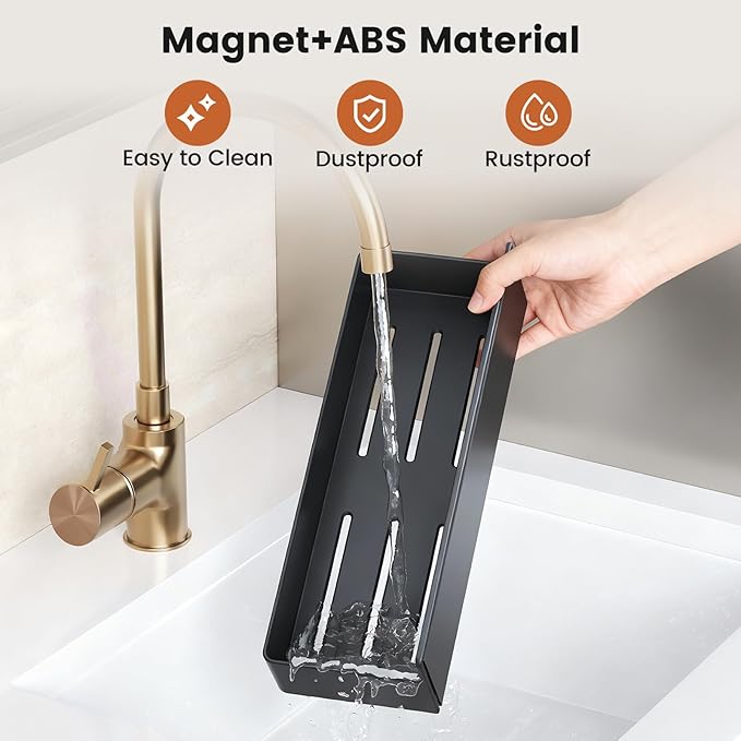 Magnetic Spice Rack for Refrigerator,5 Pack Magnetic Shelf,Fridge Magnet Organizer with Paper Towel Holder,Fridge Organizers and Storage Black(5 Pack)