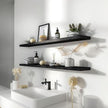 48 Inch Black Wood Floating Shelves for Wall Rustic Wall Shelf for Bedroom Living Room Set of 4