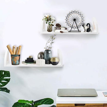 2 Pieces Rattan Wall Shelf ,16 inch Floating Shelves ,Rustic Wood Wall Mounted Storage Shelves ,Long Hanging Shelf, Natural Mounted Floating Shelvesfor Living Room Bathroom Kitchen BohoWall Decor