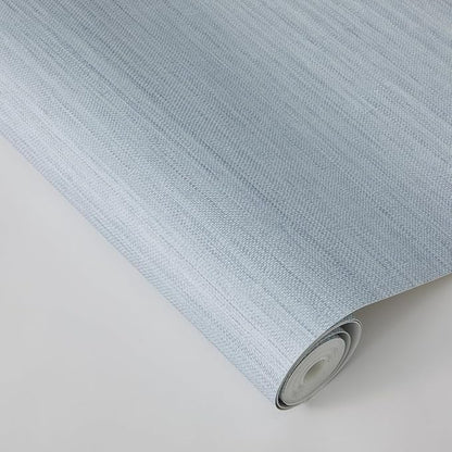 Tempaper Textured Powder Blue Horizontal Faux Grasscloth Removable Peel and Stick Wallpaper, 20.5 in X 16.5 ft, Made in The USA