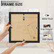 A PLUS MAX 6x6 Picture Frame Set of 2, Black Engineered Wood Frame for 6 x 6 Inch Picture Poster Photo, Light Weight 6 by 6 Frame with Wood-grain for Wall - 2 Pack/Black/6