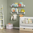 Forbena Floating Nursery Book Shelves for Wall Set of 4, White Wall Bookshelf for Kids Room, Small Wood Book Shelf Bookshelves for Baby Teen Boys Girls Bedoom Bathroom Toy and Decor Storage