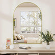 Gold Arched Bathroom Mirror for Wall-30