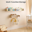 upsimples 2 Pack Nursery Book Shelves, 15.7 Inch Floating Bookshelves for Wall, Baby Nursery Decor, Small Solid Wood Wall Mounted Shelves for Baby Kids Boys Girls, Natural
