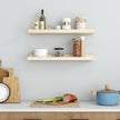 Picture Ledge Shelf for Wall, 24 inch Solid Ash Wood Nursery Book Shelves 2 Packs, Floating Shelves for Kids' Room Bedroom Bathroom Living Room Photo Frames Office Nursey Wall Decor, Natural