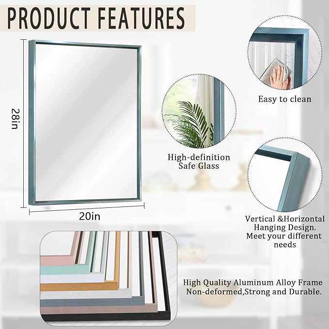 AAZZKANG Bathroom Mirror Large 28
