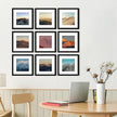 Wiscet 12x12 Picture Frame Set of 9, Gallery Wall Frame Set Display Pictures 8x8 with Mat or 12 x 12 Without Mat, Square Collage Picture Frames for Wall, Black
