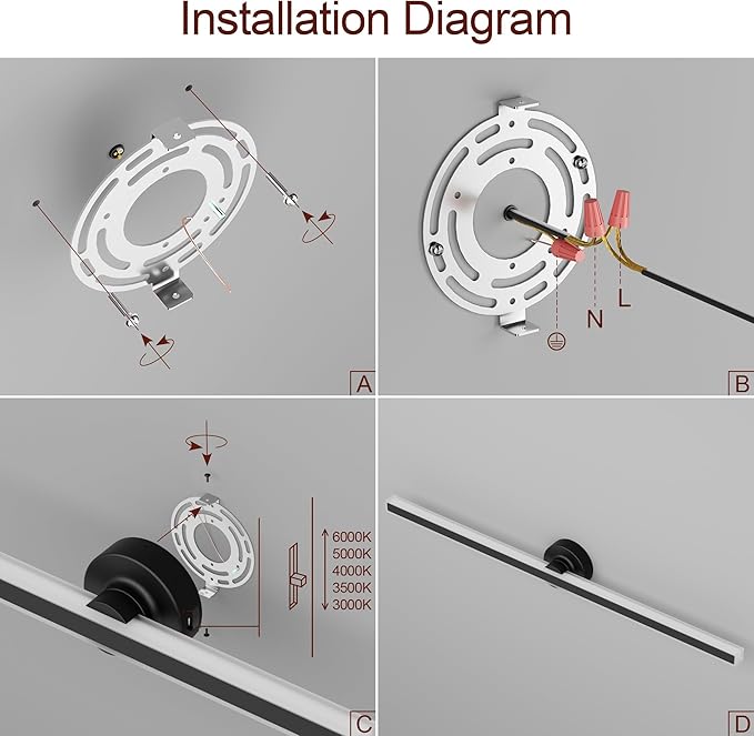 Modern Black Vanity Light, 39.37 inch 5 Colors Wall Sconce Dimmable, LED Bathroom Light Fixtures for Mirror