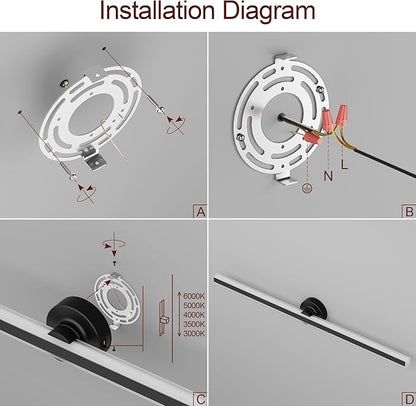 Modern Black Vanity Light, 39.37 inch 5 Colors Wall Sconce Dimmable, LED Bathroom Light Fixtures for Mirror