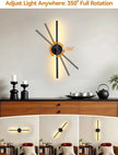 Battery Operated Wall Sconce, Rechargeable Wireless Wall Sconces with Remote, 30 Inch Modern Dimmable Sconce Wall Light, 350° Rotate Wall Lamp for Hallway, Background Wall, Bedroom, Living Room