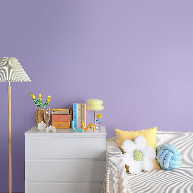 HeloHo 118"X15.7" Purple Wallpaper Solid Color Peel and Stick Wallpaper Purple Contact Paper for Bedroom Self-Adhesive Removable Renter Friendly Wall Paper for Wall Furniture Cabinet Covering Vinyl