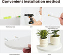 Small Wood Floating Shelves (4-Pack, 6-inch Diameter) - Round Sturdy Invisible Wall Mount Display for Small Plants,Toys,Bathroom,Living Room Storage & Modern Rustic Décor (White)