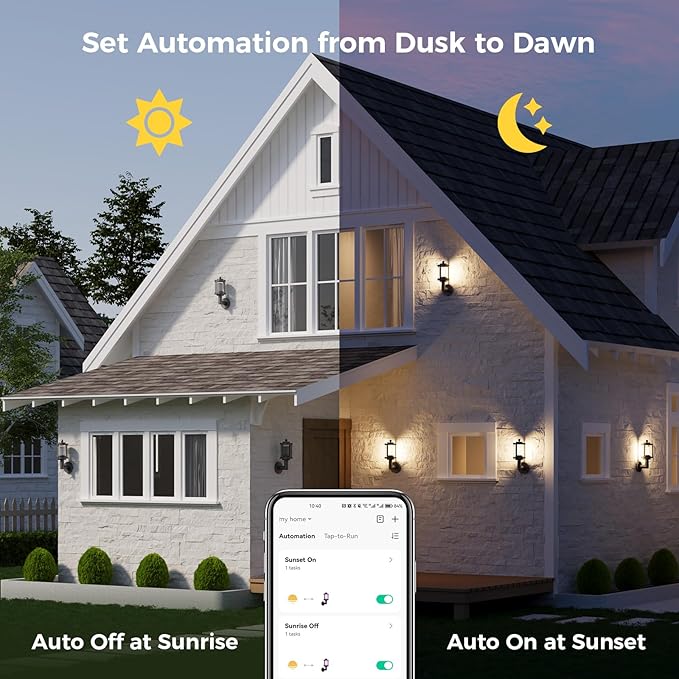 XMCOSY+ Outdoor Wall Lights, 1100LM Smart Porch Lights Outdoor, RGBCW LED Outdoor Sconce Lights, WiFi APP Control, Compatible with Alexa, IP65 Waterproof Exterior Lighting Fixtures, 2 Pack