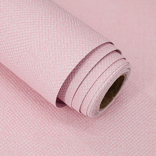 Pink Grasscloth Peel and Stick Wallpaper Textured Contact Paper 15.7inch x 393.7inch Faux Linen Vintage Grasscloth Contact Paper Self Adhesive Removable Wallpaper Vinyl