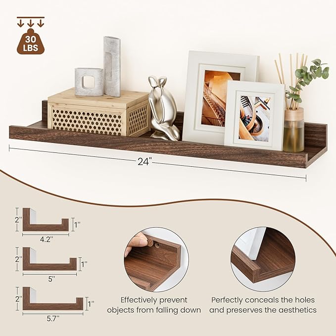 Heimlove Floating Shelves Set of 6, 24