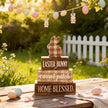 Easter Decorations - Easter Bunny Tiered Tray Decor Set - Wooden Carrot Patch Tabletop Decoration - Rustic Farmhouse Spring Home Decor Indoor for Tiered Tray Shelf Mantel Coffee Table Gift - Spring Home Decor for Living Room, Kitchen Counter