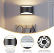 TingMiao Black Modern LED Wall Sconce, Hardwired Wall Sconces Set of 2, 3 Colors Indoor Wall Lamp, 10W Up and Down Aluminum Wall Mount Light for Bedroom Living Room Hallway Corridor (Black, 2 Pack)